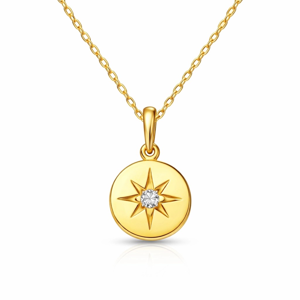 Gümüş Gold Minimal Yıldız Kadın Kolye