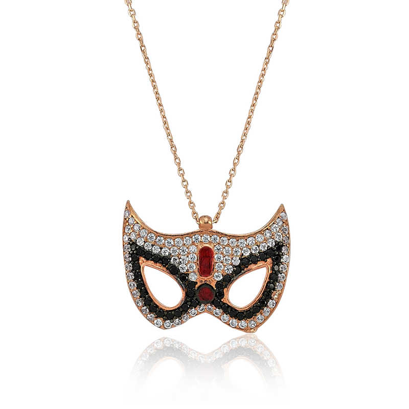 Gümüş Maske Bayan Kolye