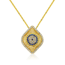 Gumush - Sterling Silver 925 Evil Eye Necklace for Women