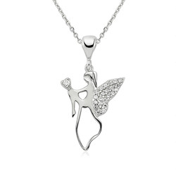 Gumush - Sterling Silver 925 Angel Mother Necklace for Women