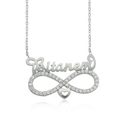 Gumush - Sterling Silver 925 Infinity Necklace for Women