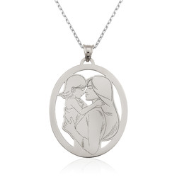 Gumush - Sterling Silver 925 Mother Necklace for Women