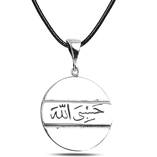 Gümüş Arapça Hasbiyallah Yazılı Kolye