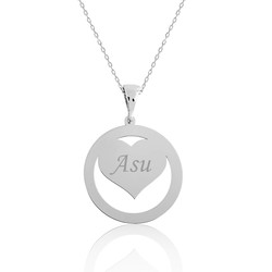 Gumush - Sterling Silver 925 Personalized Heart Necklace for Women