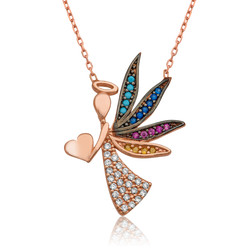 Gumush - Sterling Silver 925 Love Angel Necklace For Women