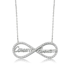 Gumush - Sterling Silver 925 Infinity Necklace for Women