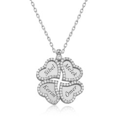 Gumush - Sterling Silver 925 Personalized Clover Necklace for Women
