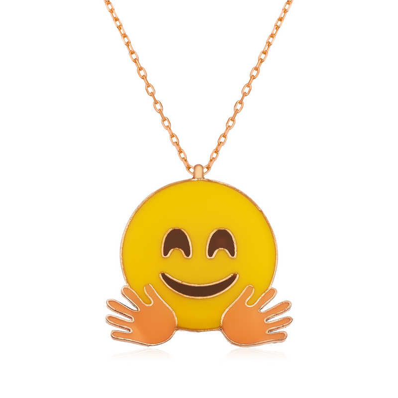 ​gümüş Rose El Sallayan Emoji Bayan Kolye