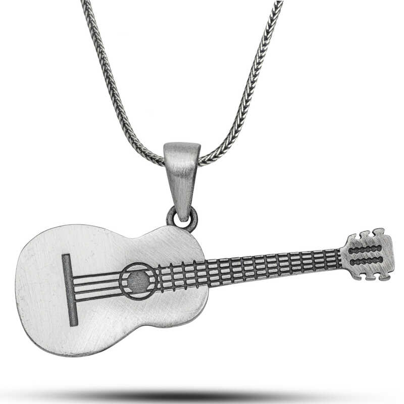 ​gümüş Gitar Kolye