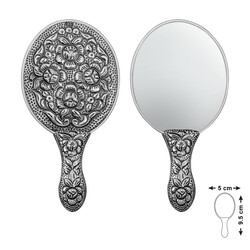 Gumush - Gümüş Gül Motifli El Aynası
