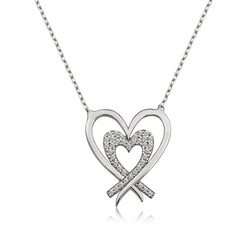 Gumush - Sterling Silver 925 Heart Necklace For Women