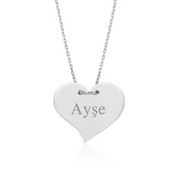 Gumush - Sterling Silver 925 Personalized Heart Necklace For Women