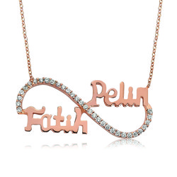 Gumush - Sterling Silver 925 Personalized Infinity Necklace for Women