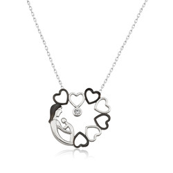 Gumush - Sterling Silver 925 Mother Necklace for Women