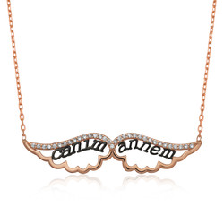 Gumush - Sterling Silver 925 Angel Mother Necklace for Women
