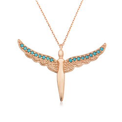 Gumush - Sterling Silver 925 Angel Wings Necklace For Women