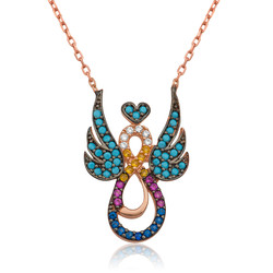 Gumush - Sterling Silver 925 Infinity Angel Wings Necklace for Women
