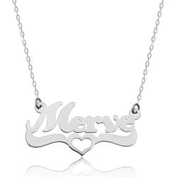Gumush - Sterling Silver 925 Personalized Heart Necklace for Women