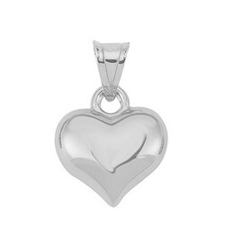 Gumush - Gümüş 3 Boyutlu Kalp Kadın Kolye Ucu
