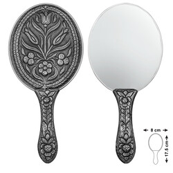 Gumush - Gümüş Lale Motifli El Aynası