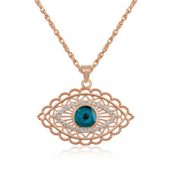 Gumush - Sterling Silver 925 Evil Eye Necklace for Women
