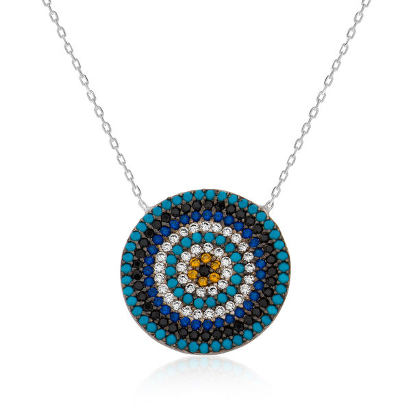 Sterling Silver 925 Evil Eye Necklace for Women