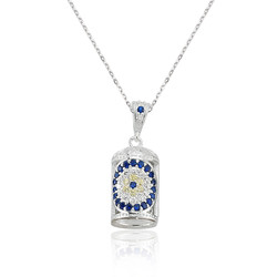 Gumush - Sterling Silver 925 Evil Eye Jawshan Necklace for Women