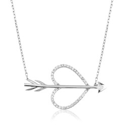 Gumush - Sterling Silver 925 Heart Necklace For Women