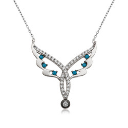 Gumush - Sterling Silver 925 Angel Wings Necklace For Women