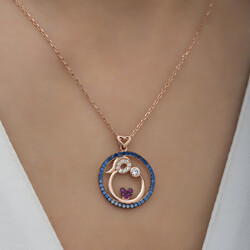 Sterling Silver 925 Mother Necklace for Women - Thumbnail