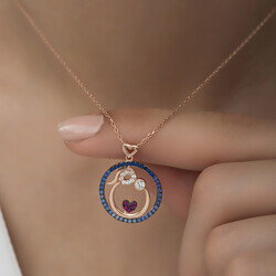 Sterling Silver 925 Mother Necklace for Women - Thumbnail