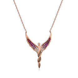 Gumush - Sterling Silver 925 Angel Wings Necklace For Women