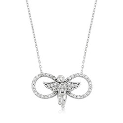 Gumush - Sterling Silver 925 Infinity Angel Necklace for Women
