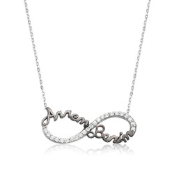 Gumush - Sterling Silver 925 Infinity Necklace for Women