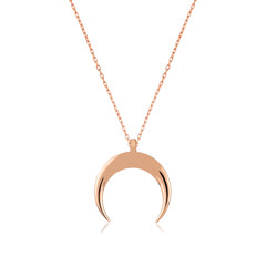 Gumush - Sterling Silver 925 Moon Necklace for Women