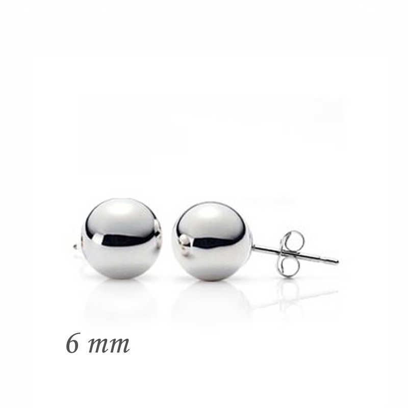 Gümüş Top Küpe - 6 Mm