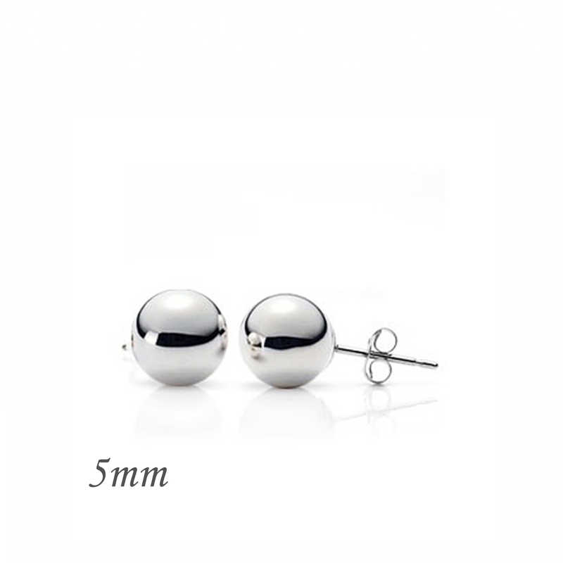 Gümüş Top Küpe - 5 Mm