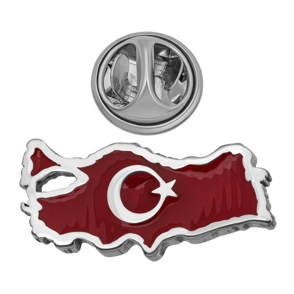 Gümüş Türkiye Haritası Rozet