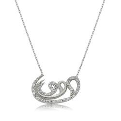 Gumush - Sterling Silver 925 Three Wows Necklace for Women