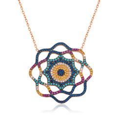 Gumush - Sterling Silver 925 Evil Eye Necklace for Women