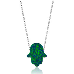 Gumush - Sterling Silver 925 Opal Hamse Necklace for Women