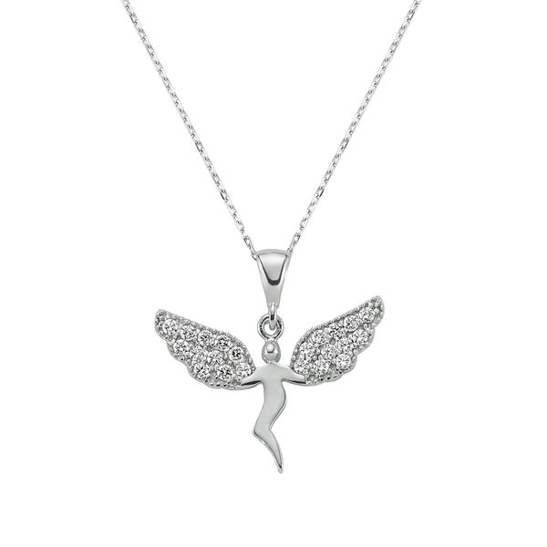 Sterling Silver 925 Angel Necklace For Women