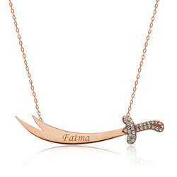 Gumush - Sterling Silver 925 Personalized Sword Necklace For Women