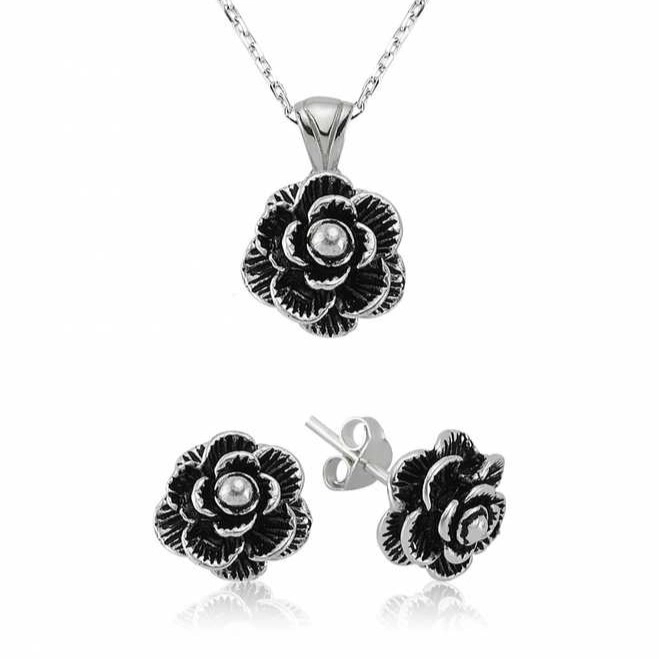 Gümüş Çiçek Bayan Set