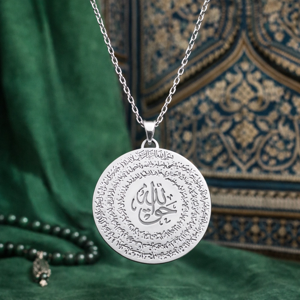 Gümüş El Hakkanî Mührü Kadın Kolye – 45 cm Zincir — Nes Altın — görsel 2