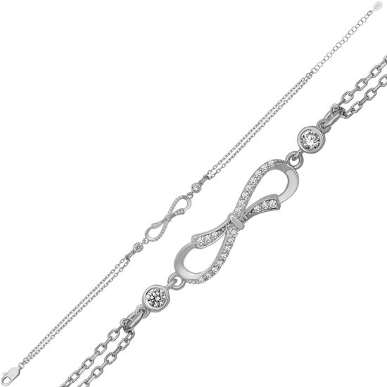 Gümüş Sonsuz Aşk Fiyonk Kadın Bileklik