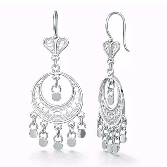 Gümüş Ay Dansı Telkari Kadın Küpe