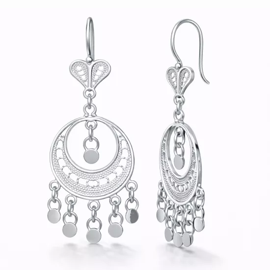 Gümüş Ay Dansı Telkari Kadın Küpe