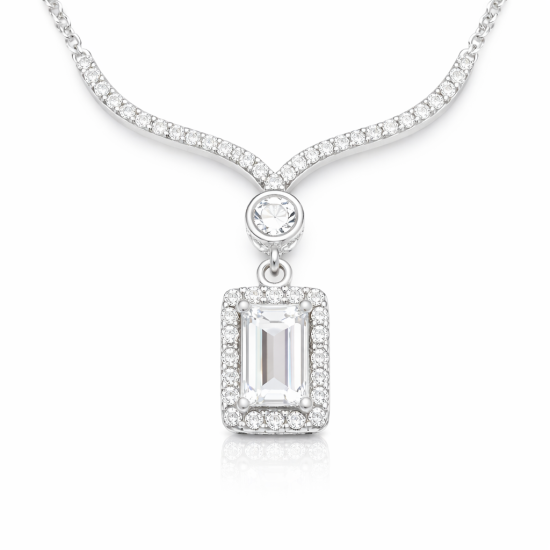 Gümüş Baget Taşlı Gerdanlık Model Kadın Kolye