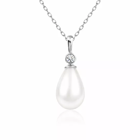 Gümüş Damla İnci Bayan Kolye